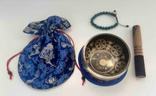 Load image into Gallery viewer, 9cm Tibetan Singing Bowl Set with Flower Of Life Sacred Geometry-Meditation Gift Bundle
