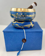 Singing bowl-9 cm-Blue-Gift Set