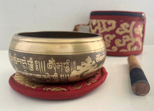 Load image into Gallery viewer, Tibetan Singing Bowl with Buddha &amp; Mantra Carved | Meditation &amp; Sound Healing
