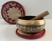 Load image into Gallery viewer, Tibetan Singing Bowl with Buddha &amp; Mantra Carved | Meditation &amp; Sound Healing
