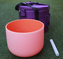 Load image into Gallery viewer, Crystal Singing bowl-Sacral Chakra with Carry bag- D Note-8 inch-Solid Chakra Coloured
