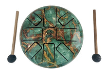 Load image into Gallery viewer, Steel Tongue Drum 6 Inch – Om Symbol Meditation Drum with Carry Bag &amp; Mallets | Sound Healing Instrument | Mindfulness Gift
