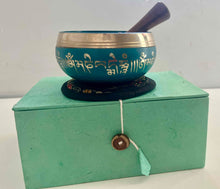 Load image into Gallery viewer, Singing bowl Gift Set-Teal-9 cm
