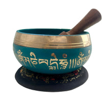 Load image into Gallery viewer, Singing bowl Gift Set-Teal-9 cm
