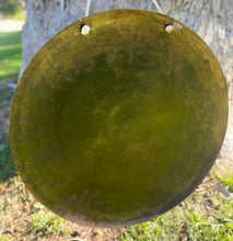 Load image into Gallery viewer, 48cm Handmade Wind Gong from Nepal | Flower of Life Sacred Geometry Gong with Mallet | Meditation Sound Healing Gong | Yoga Studio Decor

