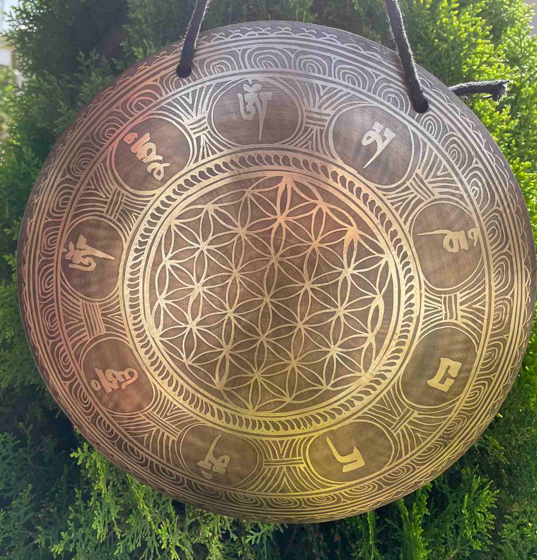 Gong with Beater-Percussion Instrument-Sacred Geometry