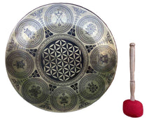 Load image into Gallery viewer, Gong with Flower of Life Sacred geometric patterns
