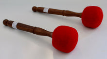 Load image into Gallery viewer, Singing bowl Mallets-Pack of 2 Gong Strikers-Red felt Mallets
