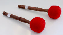 Load image into Gallery viewer, Singing bowl Mallets-Pack of 2 Gong Strikers-Red felt Mallets
