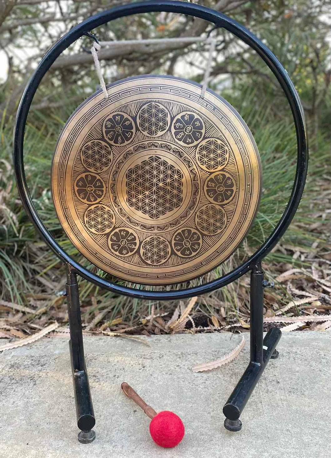 Gongs with Stand-Percussion Instrument-42 cm-Flower Of Life