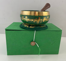 Load image into Gallery viewer, Singing Bowl for Sound Healing-Tibetan Bestseller Green Gift Set
