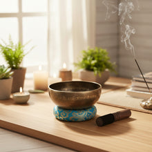 Load image into Gallery viewer, Singing Bowl-15 cm-OM-Handmade Meditation Bowl with Mantra Carved
