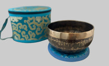 Load image into Gallery viewer, Singing Bowl-15 cm-OM-Handmade Meditation Bowl with Mantra Carved
