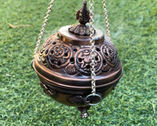 Load image into Gallery viewer, Incense Burner-Copper-8 Auspicious Lucky Symbols Crafted
