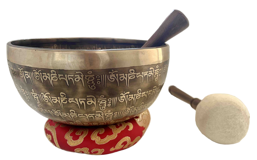 Singing Bowl-Handmade-20 cm-Om Mani Padme Hum Mantras Etched