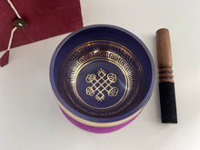 Load image into Gallery viewer, 10 cm Tibetan Singing Bowl Purple Gift Set – Meditation, Sound Healing &amp; Mindfulness
