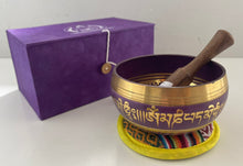 Load image into Gallery viewer, Singing Bowl for Sound Healing-Tibetan Bestseller Purple Gift Set
