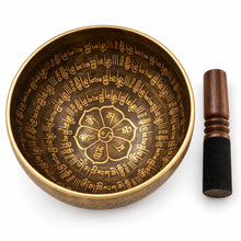 Load image into Gallery viewer, Singing Bowl-15 cm-Handmade Meditation Bowl with OM Mani Padme Hum Mantra Carved
