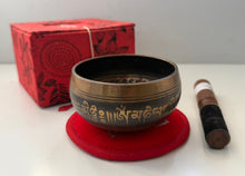 Load image into Gallery viewer, Singing Bowl Set 9 cm-Tibetan Mantras Meditation Bowl-Sound Healing Gift Set
