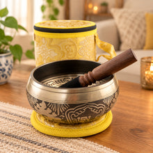 Load image into Gallery viewer, 11cm Tibetan Singing Bowl-Om Carved Meditation Sound Healing Yoga Reiki Gift
