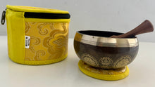 Load image into Gallery viewer, 9 cm OM Flower of Life Tibetan Singing Bowl Set – Meditation Sound Bowl with Carry Bag
