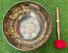 Load image into Gallery viewer, Singing Bowl-31 cm-Flower Of Life-Handmade Healing bowl-Meditation bowl-Handmade in Nepal
