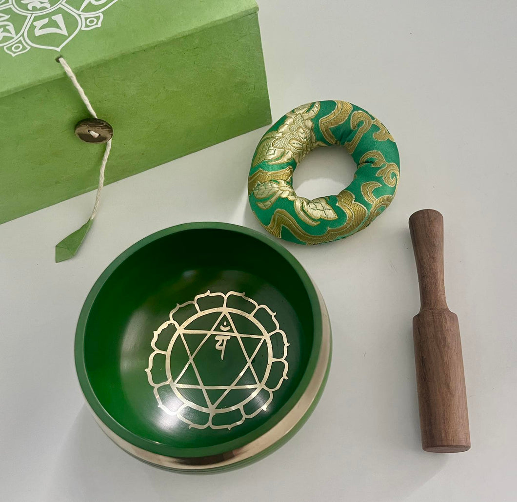 Singing bowl Gift Set-Green-9 cm