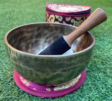 Load image into Gallery viewer, Singing Bowl Gift Set-Healing Sound bowl-Handmade-16 cm
