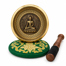 Load image into Gallery viewer, Tibetan Singing Bowl with Buddha &amp; Mantra Carved | Meditation &amp; Sound Healing
