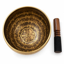 Load image into Gallery viewer, Singing Bowl-15 cm-Handmade Meditation Bowl with OM Mani Padme Hum Mantra Carved
