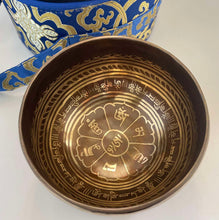 Load image into Gallery viewer, Singing Bowl-14.5 cm-Handmade-Om Mani Padme Hum-Chakra Healing Bowl
