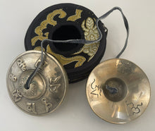 Load image into Gallery viewer, Tingsha Metal Bell for Clearing Negative Energy Aura-Tibetan Cymbals-Om Mani Padme Hum
