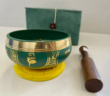 Load image into Gallery viewer, Singing bowl-9 cm-Teal-Gift Set
