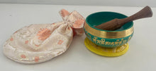 Load image into Gallery viewer, Tibetan Singing Bowl Set with Striker, Brocade Silk Pouch &amp; Flat Cushion | Handmade Meditation Sound Healing Bowl from Nepal
