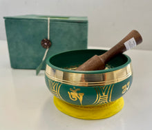 Load image into Gallery viewer, Singing bowl-9 cm-Teal-Gift Set
