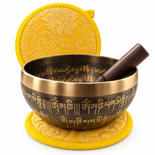 Load image into Gallery viewer, Singing Bowl-15 cm-Handmade Meditation Bowl with OM Mani Padme Hum Mantra Carved
