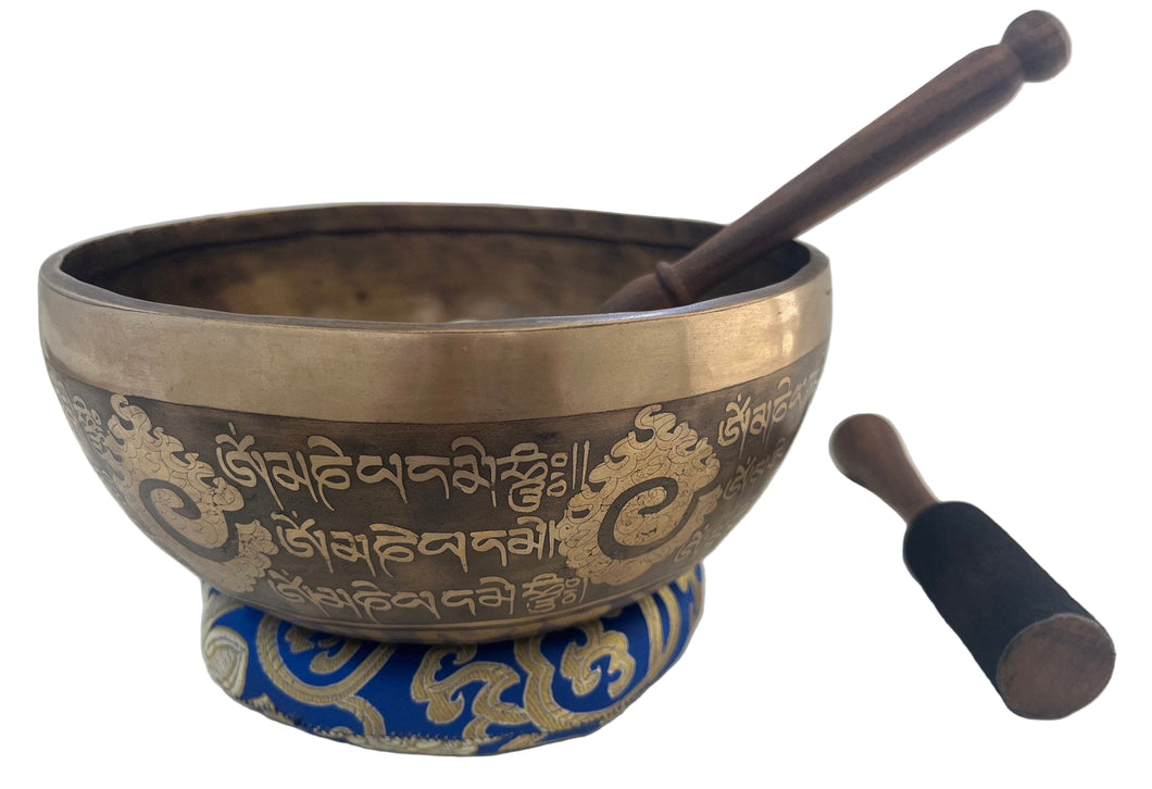 Singing Bowl-Handmade-20 cm-Om Mani Padme Hum Mantras Etched