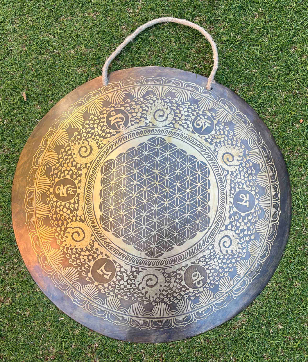 Wind Gong with FLower of life design