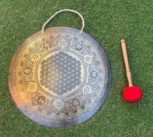 Load image into Gallery viewer, Wind Gong with Flower of life design
