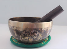 Load image into Gallery viewer, Singing Bowl-15 cm-Etched-Handmade-Flower Of Life
