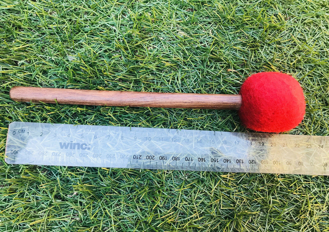 Gong mallet-Handcrafted Red Wool-22 cm