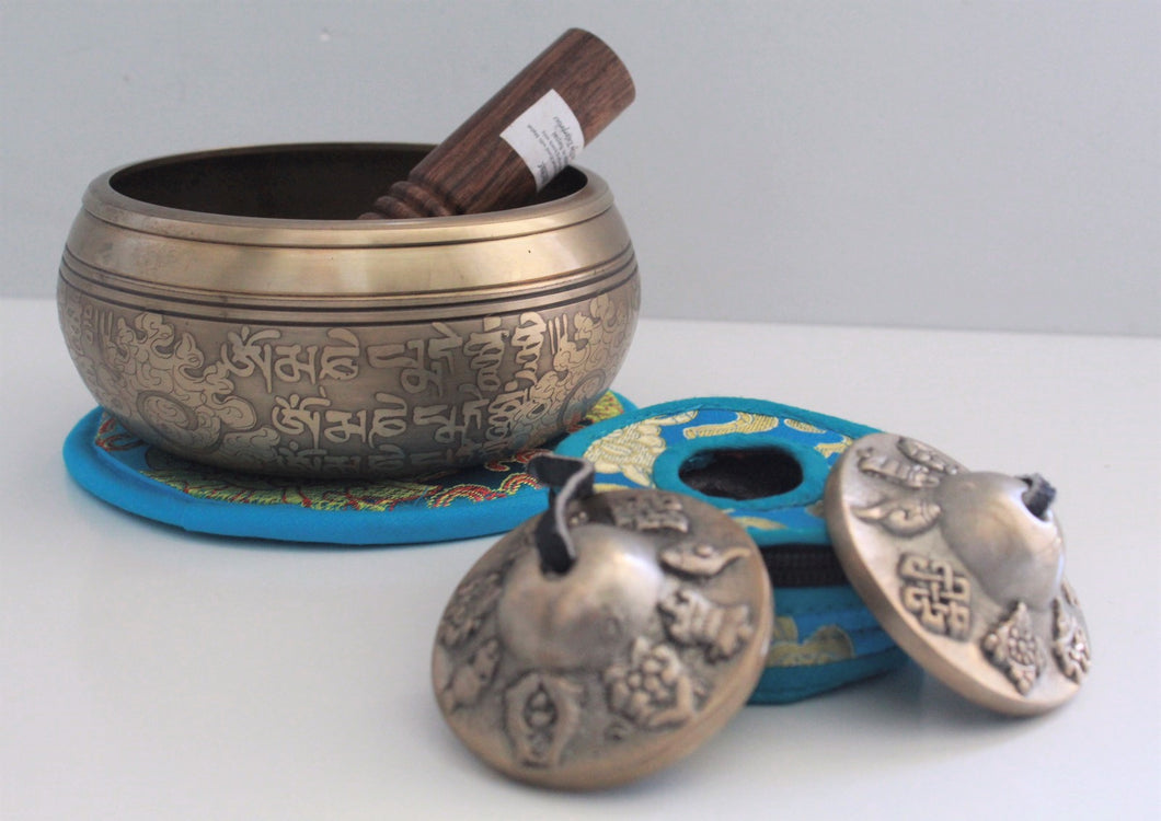 Singing bowls Tingsha bells Cymbals Bundle pack Gift Set