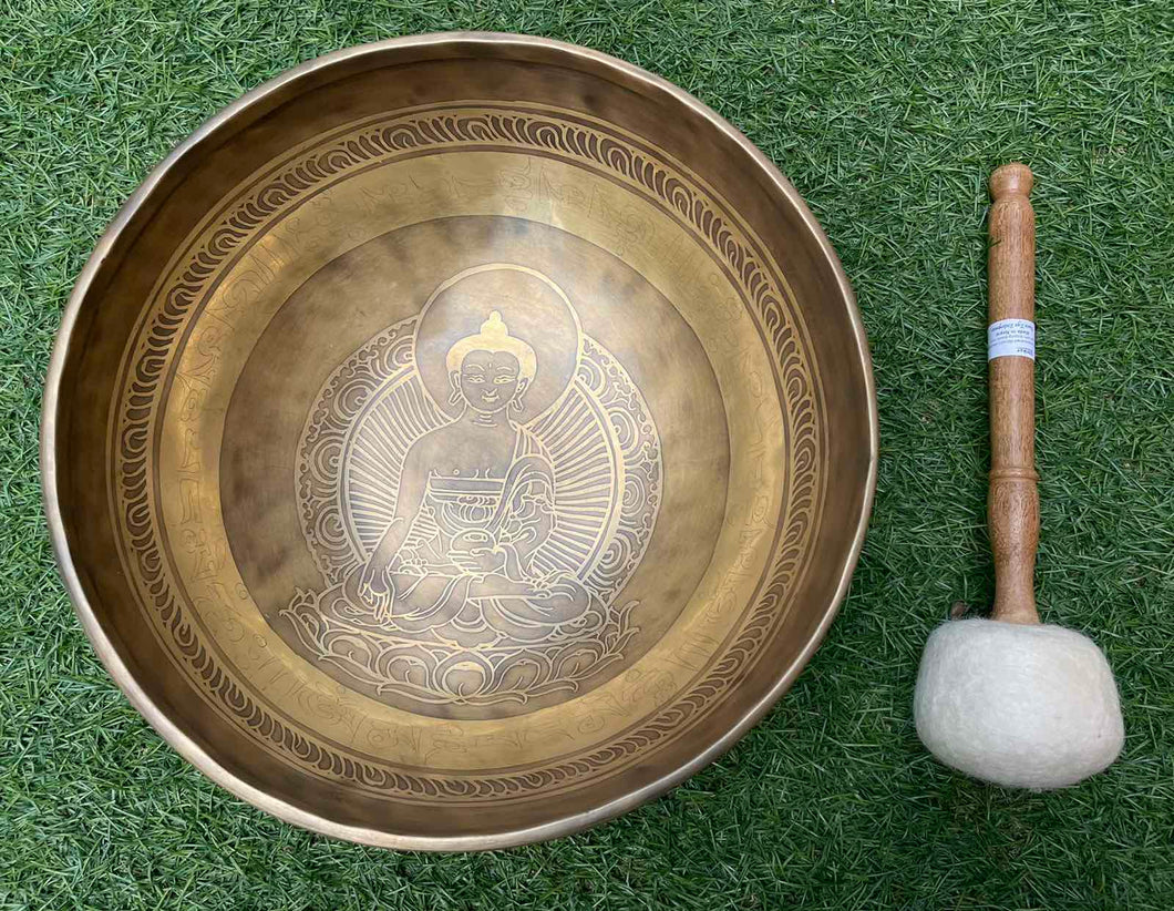Singing Bowl-Medicine Buddha-Handmade-Etched