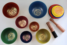 Load image into Gallery viewer, tibetan singing bowl chakra set
