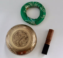 Load image into Gallery viewer, Singing bowl-OM Carved-13 cm-Gift Set
