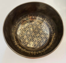 Load image into Gallery viewer, Singing Bowl-15 cm-Handmade-Flower of Life-Chakra Healing Bowl
