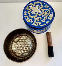 Load image into Gallery viewer, Singing Bowl-15 cm-Handmade-Flower of Life-Chakra Healing Bowl
