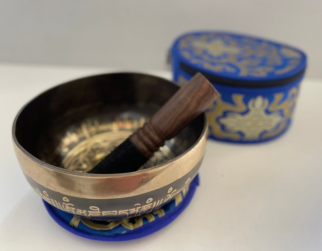 Singing Bowl-15 cm-Handmade-Flower of Life-Chakra Healing Bowl