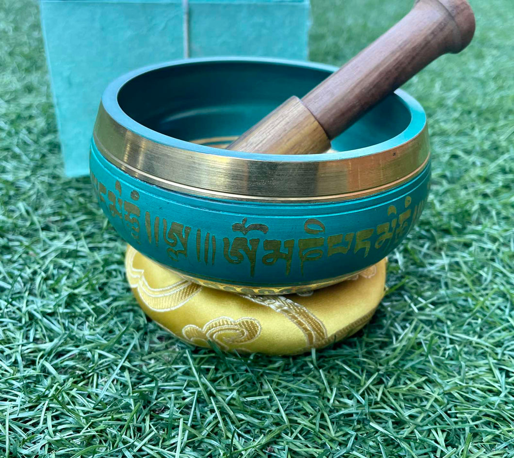 Singing bowl-Gift Set-Teal-10 cm