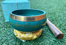 Load image into Gallery viewer, Singing bowl-Gift Set-Teal-10 cm
